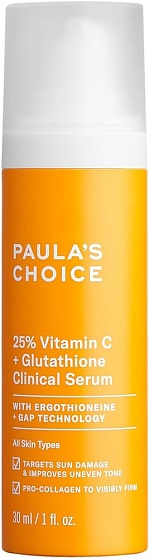 Сыворотка с 25% витамина С для всех типов кожи Paula’s Choice 25% Vitamin C + Glutathione Clinical Serum 30 ml