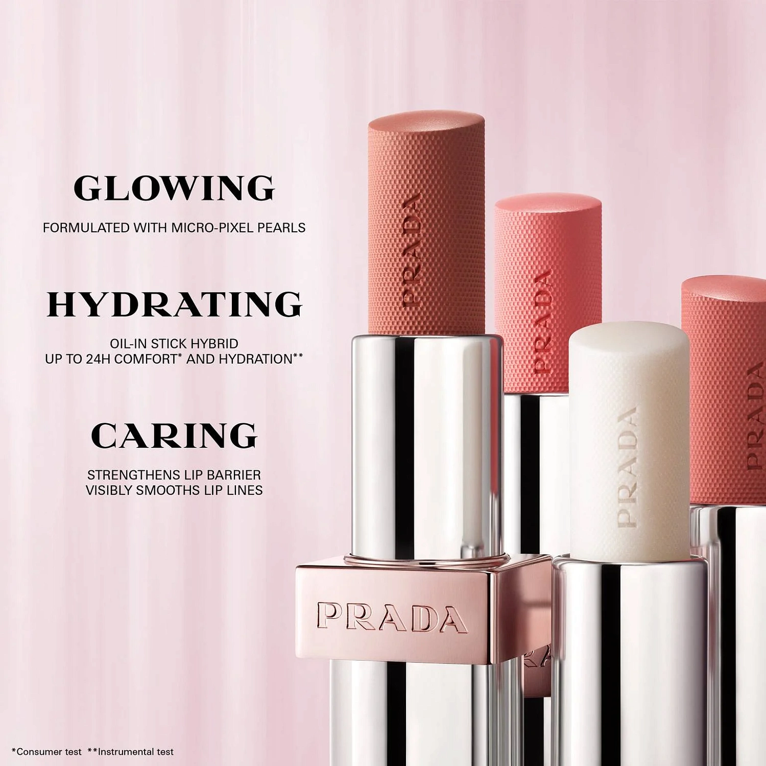 Помада бальзам для губ PRADA Light Glowing Lip Oil Stick оттенок U016 Rose