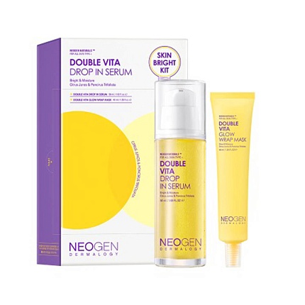 Набор для осветления кожи NEOGEN Double Vita Drop In Serum Skin Bright Kit (сыворотка + маска-плёнка)