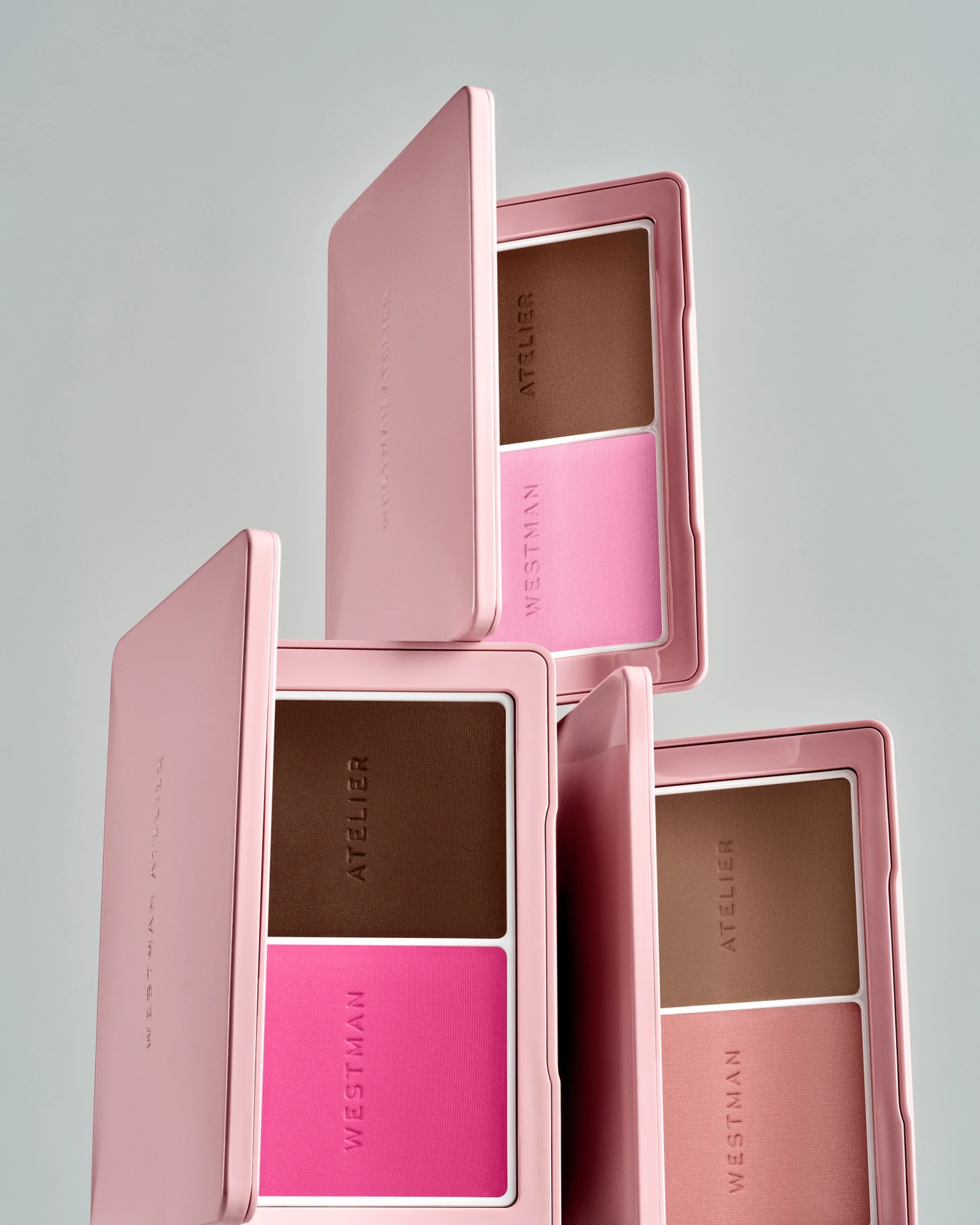 Палетка для лица румяна и скульптор Westman Atelier Baby Cheeks+Face Trace Sculpting Powder Duo оттенок Tulle / Truffle